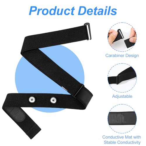 YBEATY Heart Rate Monitor Chest Band Strap Replacement Adjustable Soft Heart Rate Monitor Chest Replacement Strap Waterproof Chests Straps Replacements