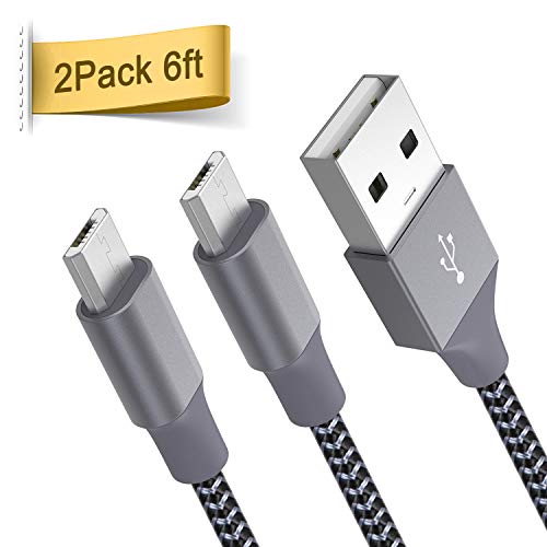 Micro USB Cable Android, Quntis 2 Pack 6ft USB to Micro USB Cables