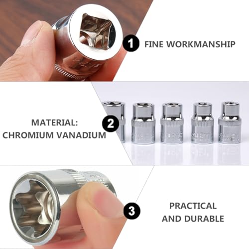 Coffret de douilles hexagonales acier chrome vanadium réparation
