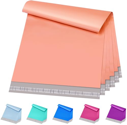 Metronic Poly Mailers 12x15.5 100 Pack Self-Seal Shipping Bags, Peach Pink