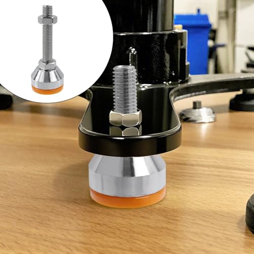 Image of M12x80mm Leveling Feet, 2200 lb Capacity Heavy Duty Adjustable Swivel Furniture Glides, 1.53 Inch Anti-Slip Base, Rubber Feet Levelers for Table, Shelves, Workbench, Cabinet, Machine, 4Pcs