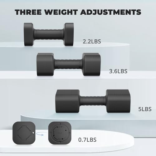 Image of Ragebby Adjustable Dumbbell Set of 2, Weights for Men and Women at Home, Anti-slip Handle, 3 in 1 Free Weights Dumbbells Set, 2lb /3lb /5lb /10lb /15lb /20lb for Pilates, Yoga, Strength Training
