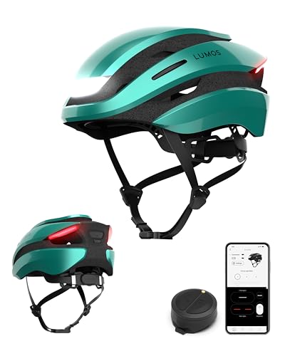 Lumos Ultra Smart-Helm | Fahrradhelm | Vorder- und Rücklicht (LED) | Blinker | Bremslichter | Bluetooth-Verbindung | Erwachsene: Herren, Damen (Aquamarine, Größe: M-L)