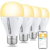 LEPOWER-TEC Smart Light Bulbs, Soft White Light Bulb, Compatible with Alexa/Google Assistant, Dimmable 900 Lumens LED Light Bulb, 8.5W (60W Equivalent), A19 Daylight, 2.4Ghz, No Hub Required, 4 Pack
