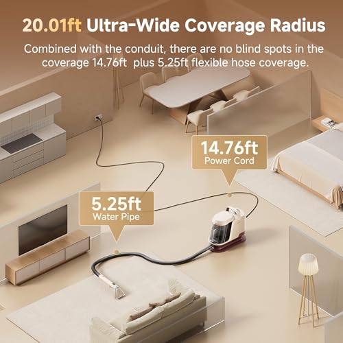 Uwant Carpet Cleaner Machine 22Kpa Portable Carpet Cleaner for Pet, Upholstery Cleaner Machine with Oxy Solution Set of 1 for Spot, Cars,Rug,Furniture