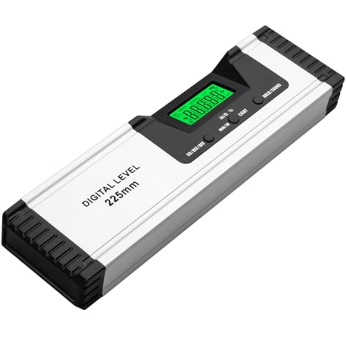 Neoteck Wasserwaage Digitaler LCD Wasserwaage Magnetisch 225mm Aluminium Winkelmesser mit LCD-Display, Audioanzeige, 4 Einstellmodi Neigungsmesser