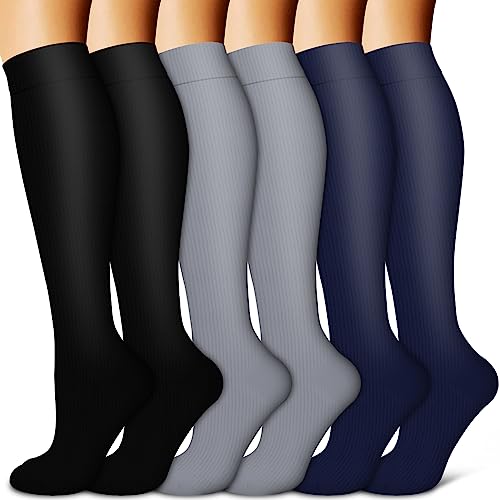 Image of Copper Compression Socks for Women & Men (6 pairs) - Best Support for Nurses, Running, Hiking, Recovery