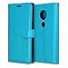 Produktbild Laybomo Handyhülle für Motorola Moto G7 Plus Hülle Ledertasche Weiches Gummi Silikon TPU Haut Beutel Schützend Stehen Bilderrahmen Brieftasche Schale Tasche Schuzhülle für Moto G7 Plus (Blau)