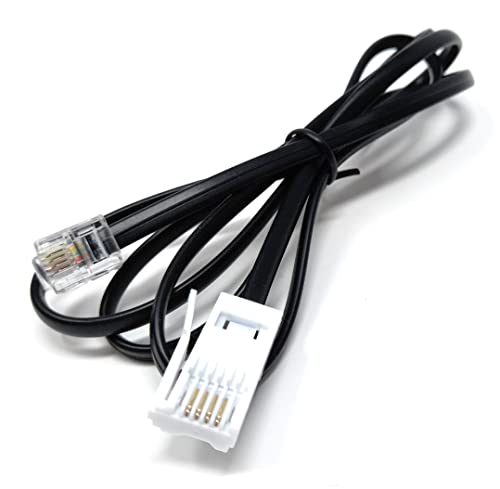 DRUT 1m BT to RJ11 4 Wire (431A) Male to Male UK Telephone Modem Lead Cable 3.3ft Black, 1 meter