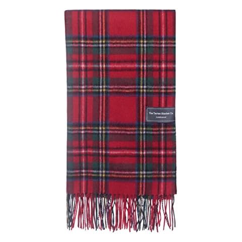 The Tartan Blanket Co. Lambswool Oversized Scarf Stewart Royal Tartan Cover