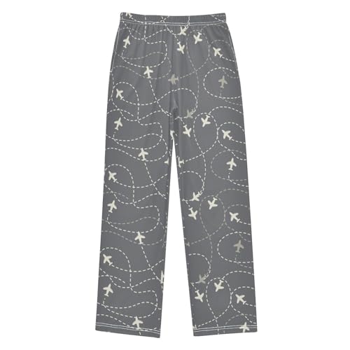 Boys' Pants Airplane Line Long Bottoms Jogger Pants Elastic Waist Trousers with Pockets S-XL