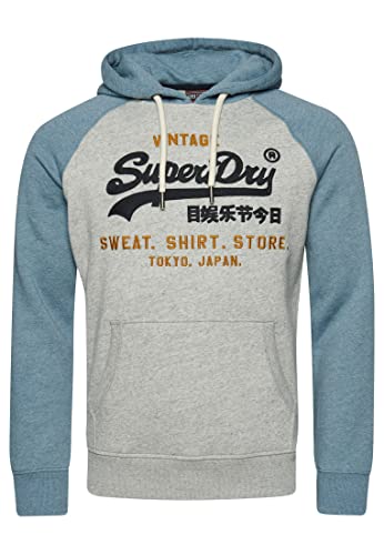Superdry Herren Vintage Logo Heritage Hoodie mit Raglanärmeln aus...