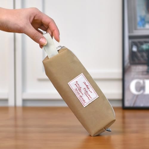 Image of Monolike Sand Beige Archive Block Pen Case - Pencil Pouch, Portable Pencil Bag, Office Pouch Case