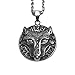 LANGHONG Retro Norse Viking Wolf Necklace For Men Stainless Steel Necklace Talisman Jewelry, Gift For Men