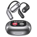 EUQQ Ultra Open-Ear-Headphones Wireless Bluetooth - Ergonomic Pro Bone Conduction Earbuds with Soft, Airy Silicone Design, Over-The-Ear Earbuds for Running, Sports, Fitness and Workouts, Charcoal