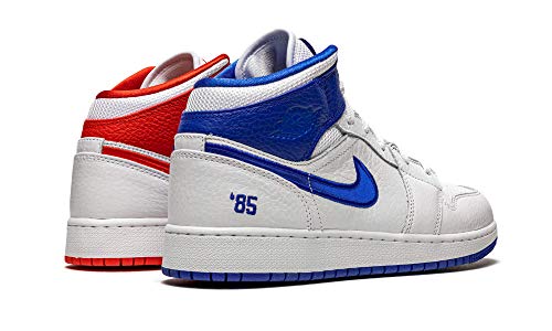 Nike Air Jordan 1 Mid SE Sneaker f&uuml;r Kinder, Wei&szlig;, Rot, 5 Big Kid