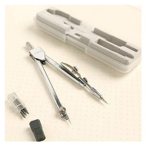 Compas Dibujo Tecnico Herramientas de brújulas de dibujo de acero inoxidable, herramientas de geometría matemática, útiles escolares redondos, papelería for estudiantes Compas Escolar