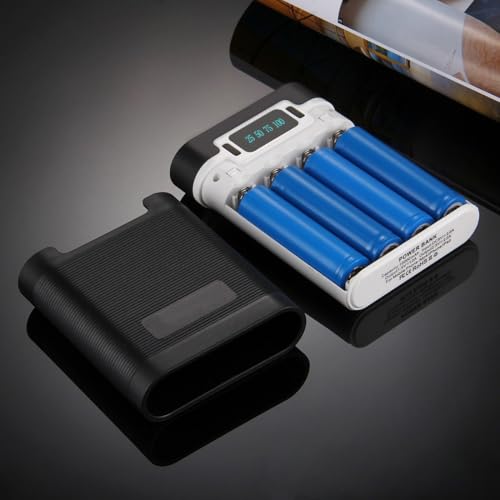 Image of Battery Charger Box 18650, Power Bank Case, Battery Charging Case, Detachable USB Cell Phone Charging DIY Case, 18650 Battery Seat Charging Case, DIY Battery (Battery Not Included) (4 Cell Charger)
