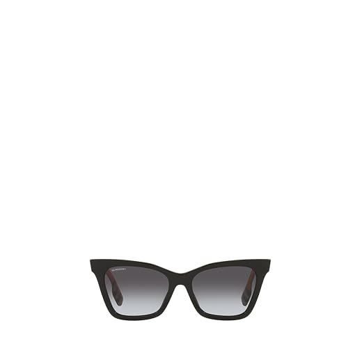 Burberry Elsa BE 4346 39428G Óculos de Sol Quadrado de Plástico Preto Cinza Gradiente Lente