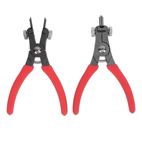 2PCS Adjustable Snap Ring Pliers Set, Internal External Circlip Pliers for Automotive Maintenance, Ergonomic Grip, Precise Jaw Design, Durable Metal Construction