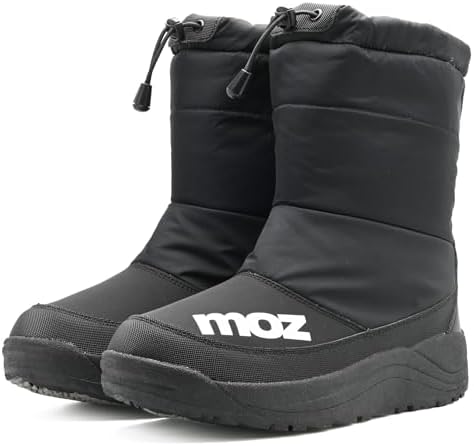 （22:30時点） [モズ] 防寒ブーツ スノーブーツ メンズ ロング丈 トレッキング 秋冬 防水 防滑 防寒 撥水 中綿 ウレタン 裏フリース 5681 ブラック L (5681,BLK,L)
