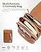 befen Genuine Leather Brown Small Crossbody Bags for Women, Woman Cell Phone Cross body Purse Bag with RFID Blocking Card Slots