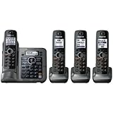Panasonic KX-TG7644M DECT 6.0 Link-to-Cell via Bluetooth Cordless Phone with Answering System, Metallic Gray, 4 Handsets
