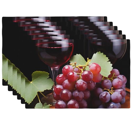 Sets de table en lin synthétique rouge vin de qualité supérieure 45x30cm