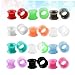 PACKOVE 24pcs Mixed Color Silicone Ear Tunnel Plugs and Stretchers Double Flared Ear Expanders Body Piercing Jewelry for Men Women Comfortable Lightweight Fashionable Accessories