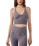 Free People Good Karma Crop Top Graphite 1 MD-LG (Women's 8-12)