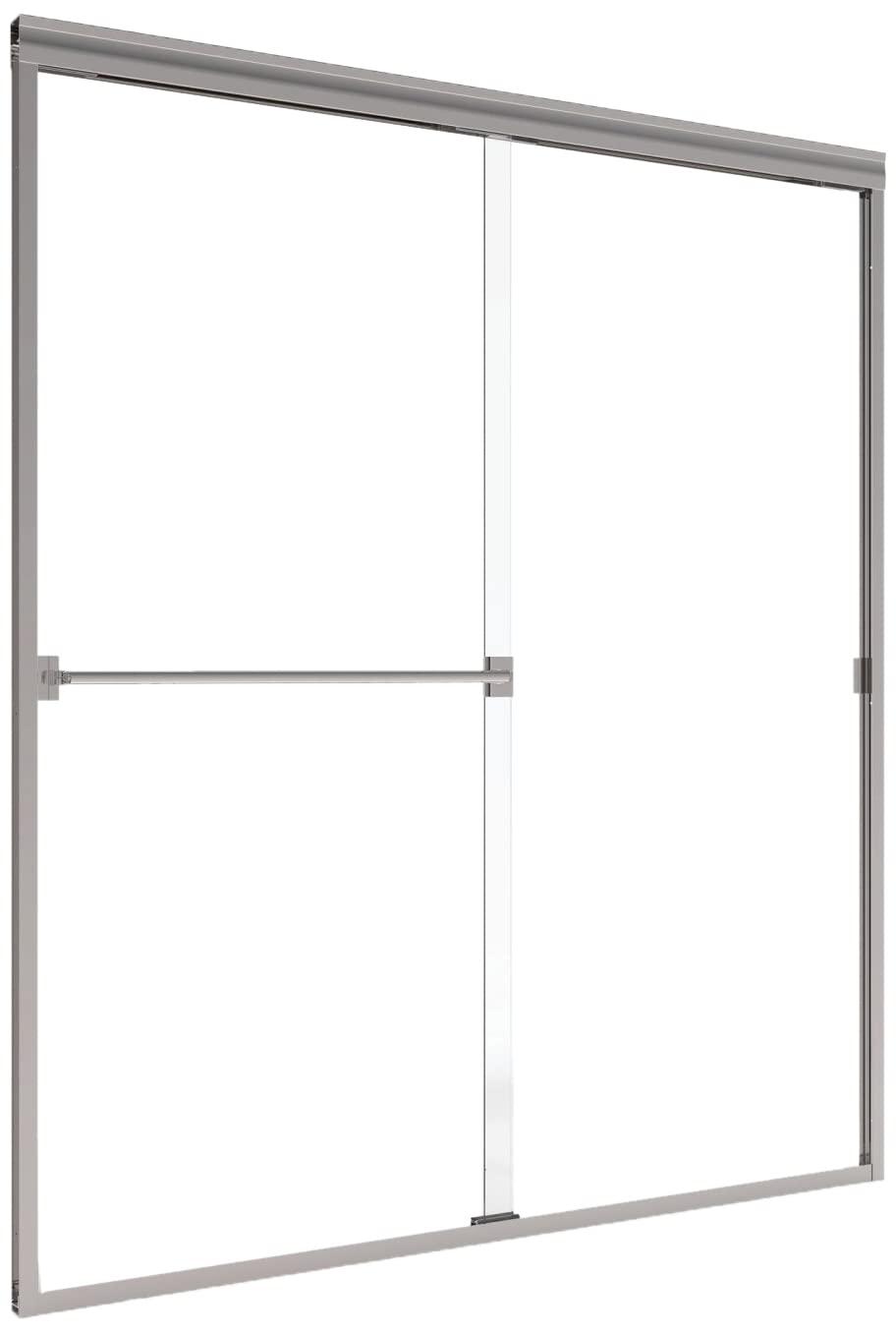 Basco Classic Sliding Shower Door, Fits 40-44 inch opening, Rain Glass, Silver Finish