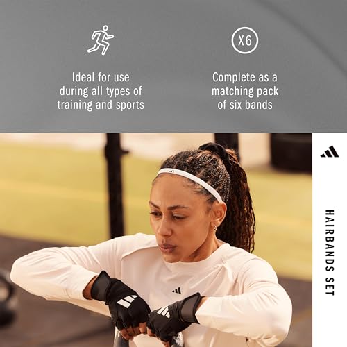 Image of adidas Thin Headbands - 6 Pack Hair Accessories - Neutral Multi