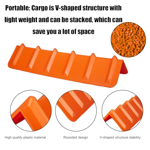 Image of Flatbed Edge Protectors 8 inch x 8 inch x 36 inch, V Shaped Winch Ratchet Straps Plastic Corner Protector for Flatbed Cargo Load (Orange, 10 - Pack)