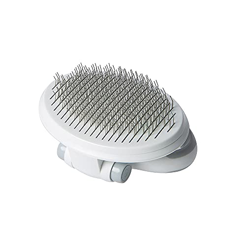 HANDUO Pet Self-cleaning Slicker Brush for Dogs & Cats with Short or Long Hair,Multi-Angle Adjustable Folding Grip,Daily Undercoat Deshedding Care and Gentle Brush for Pets