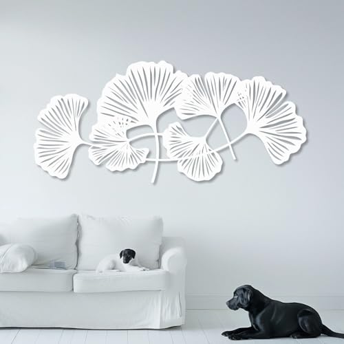 Décoration murale en métal feuilles de ginkgo pour sublimer l'ambiance du salon