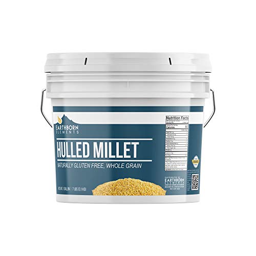 Hulled Millet, 1 Gallon Bucket by Earthborn Elements, Gluten-Free Whole Grain, High-in-Fiber, Protein-Rich