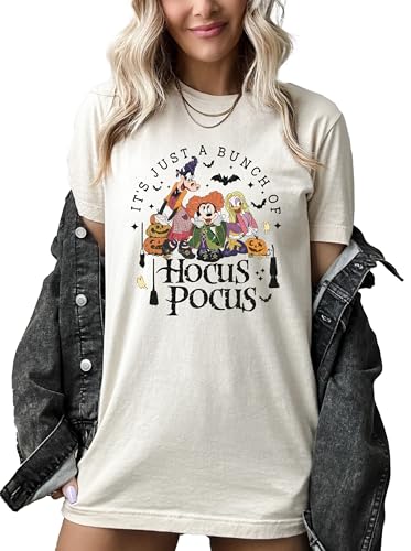 K&E FASHION It's Just A Bunch of Hocus Pocus, Halloween Hocus Pocus Shirt, Happy Halloween Crewneck, Couple Halloween Shirts2