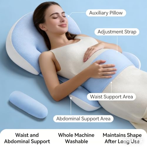 Image of Proliva Maternity Pillow | Dual Pregnancy Wedge Pillows for Back & Belly Support | Adjustable Butterfly Design | Travel-Friendly Pregnancy Pillow | Hypoallergenic Organic Cotton Cover