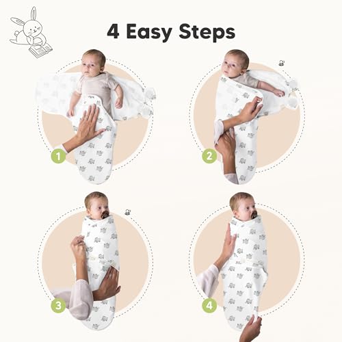 Image of 3-Pack Organic Baby Swaddle Sleep Sacks - Swaddles for Newborns, Infant 0-3 Months, Baby Girls, Boys, Soft & Snug Newborn Sleep Sack, Nursery Swaddling Blankets (The Wild 2, OS)