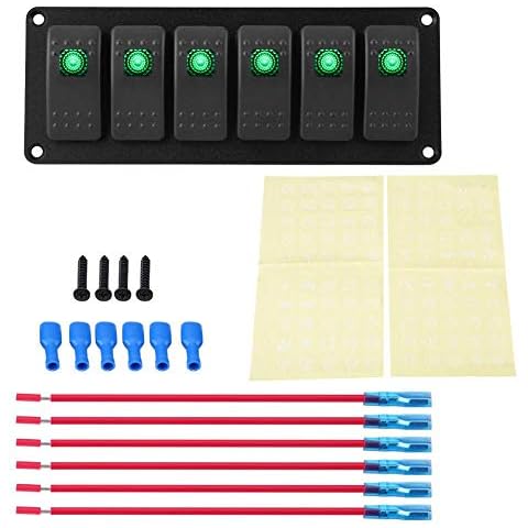 Keenso 12-24V 6 Gang Wippschalter Panel Cover