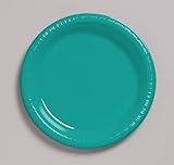 Creative Converting Touch of Color 20 Count Plastic Lunch Plates, Tropical Teal