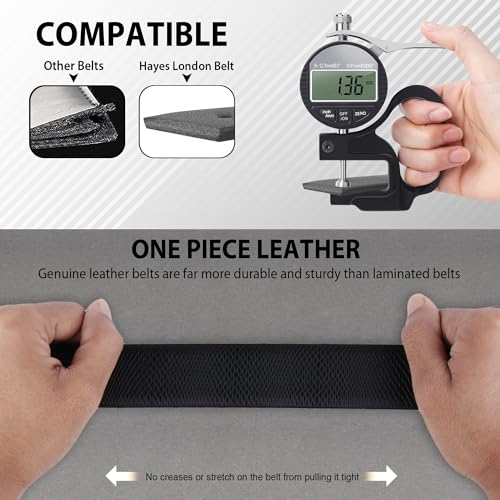 Image of HAYES LONDON Belts for Men Leather Original - Belt for Men Formal with Classic Design, Durable and Italian Reversible Men Belts for All Occasions