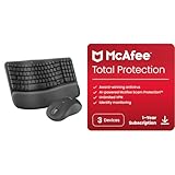 Logitech Wave Keys MK670 Combo, Wireless Ergonomic Keyboard with Signature M550 L Wireless Mouse + McAfee Total Protection 2024 | 3 Device | Cybersecurity Software