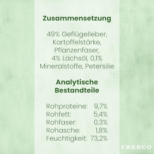 FRESCO Dog Fein Gemacht! Geflügel Leberwurst Hunde Tube | Für Welpen & mit Lachsöl | Gesundes Hundetraining | Premium Hundeleckerli getreidefrei | 9 x 75g | Aus Deutschland