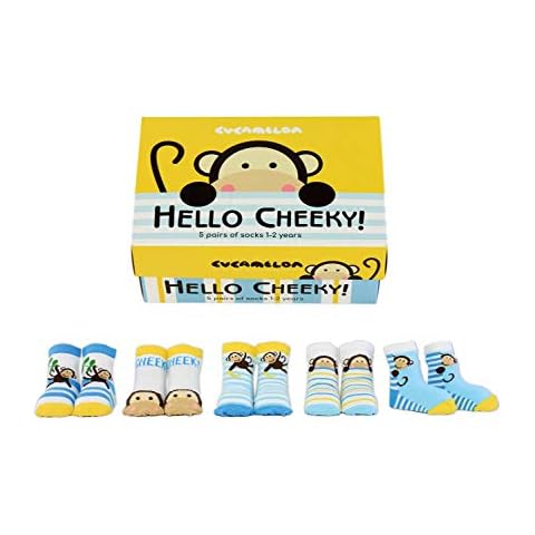 Cucamelon Baby Cheeky Monkey Sock Gift, Multi, One Size Cover