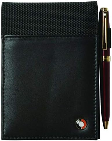 Sheaffer - Funda para bloc de notas (100% piel de grano completo y nailon balístico 1680D, con compartimento para bolígrafo, bolsillos frontales de