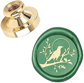 CRASPIRE Wax Seal Stamp Head Bird on Branch Removable Sealing Brass Stamp Head for Creative Gift Envelopes Invitations Cards Decoration