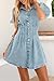 KDF Summer Dress for Women Puff Sleeve Slim Fit Jean Dresses for Women 2025 Casual Sky Blue
