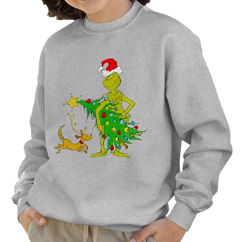 Isaac Morris Limited The Grinch Stealing the Christmas Tree Kids and Adult Sized Crewneck Sweatshirt
