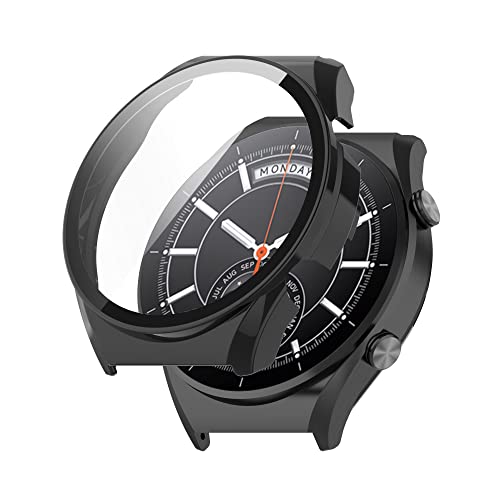 [2-Pack] Senter Case Built in Tempered Glass Screentector for xiaomi Watch S1 Smartwatch,Hard PC Case Ultra-Thin Bumper Overalltective Cover for xiaomi Watch S1